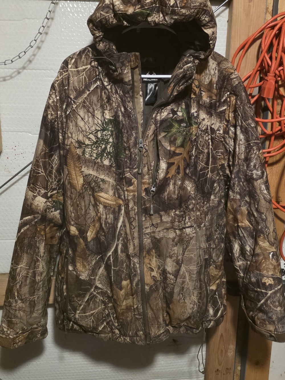 Realtree Men's Camouflage Hooded Puffer Jacket - Brown & Green